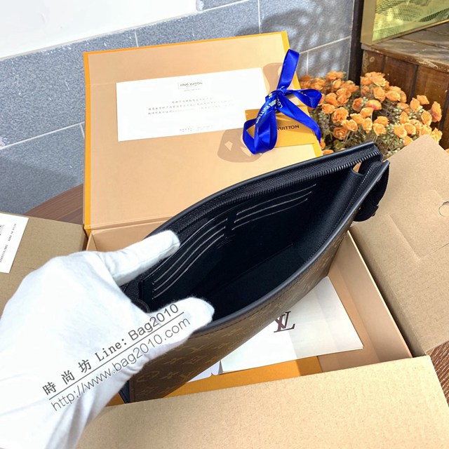 LV專櫃2023新款升級版男士手包 M44466老花 路易威登老花全新中號手袋手拿包 dn1044